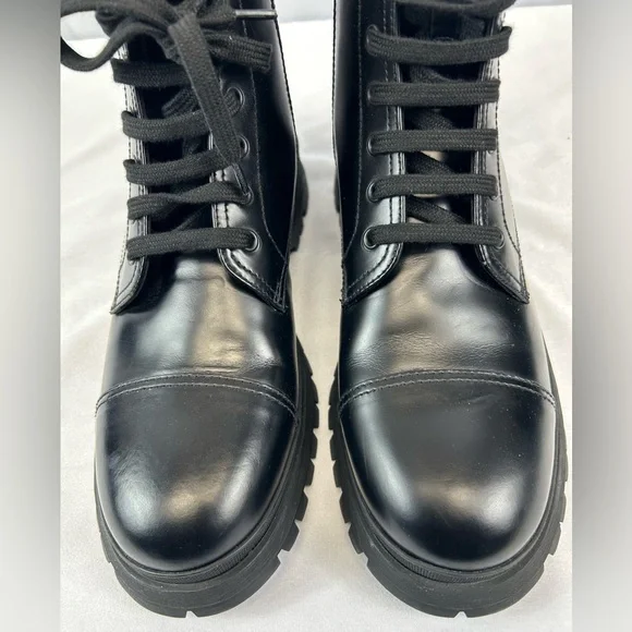 Prada Spazzaloto Leather Combat Boots - Picture 3 of 13
